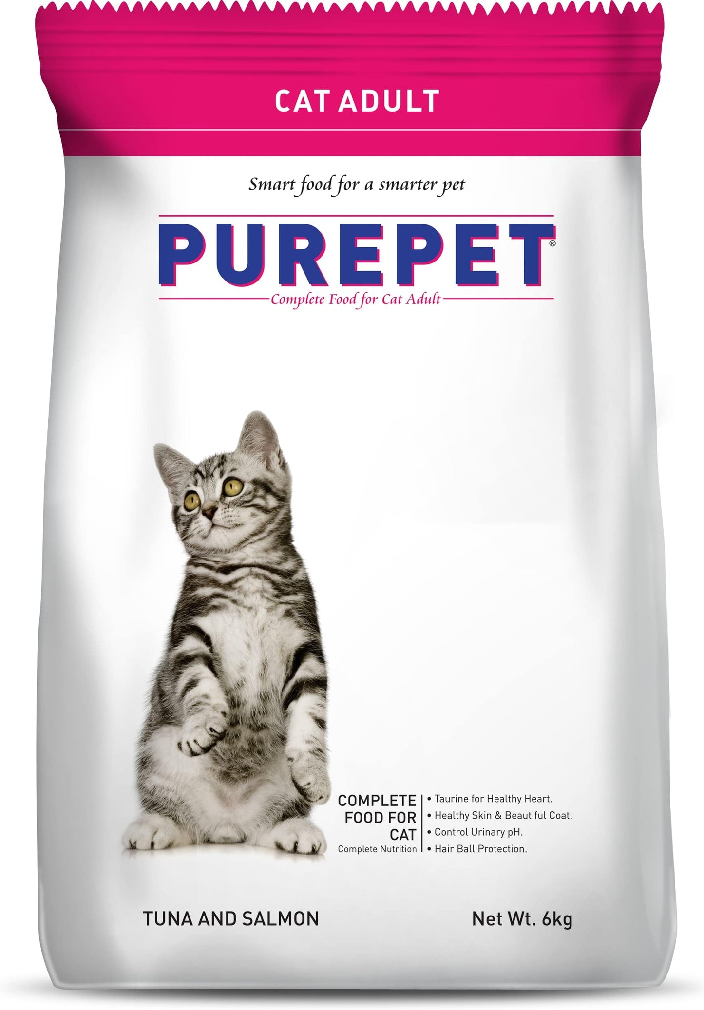 Purepet Adult Dry Cat Food Tuna and Salmon Flavour, 6 kg Pack